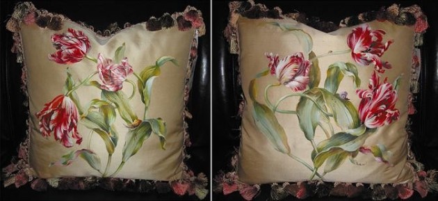 hand painted pillows