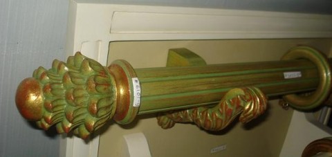 hand carved drapery hardware